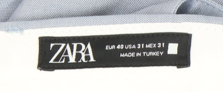 Womens UK Size 12 Zara Regular Fit Chino Blue Trousers