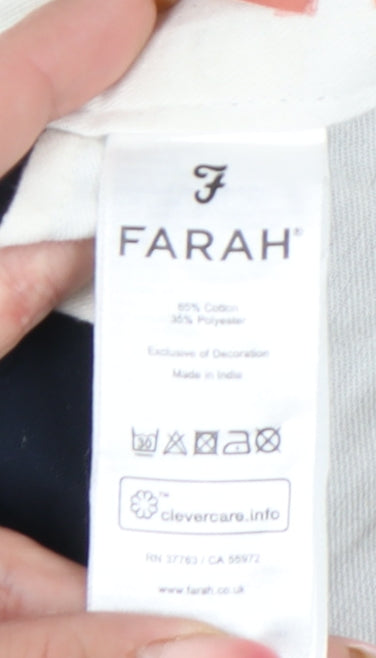 Farah Men’s Blue Chino Trousers Size 28R Cotton Blend