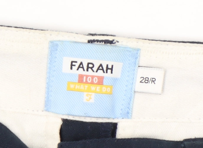 Farah Men’s Blue Chino Trousers Size 28R Cotton Blend