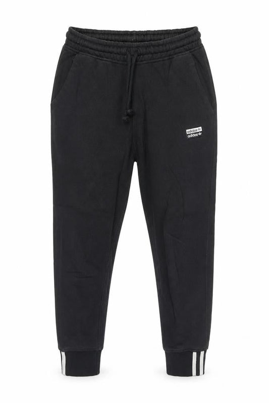 Front view of Adidas women’s black jogger sweatpants, size UK 8, cotton blend activewear