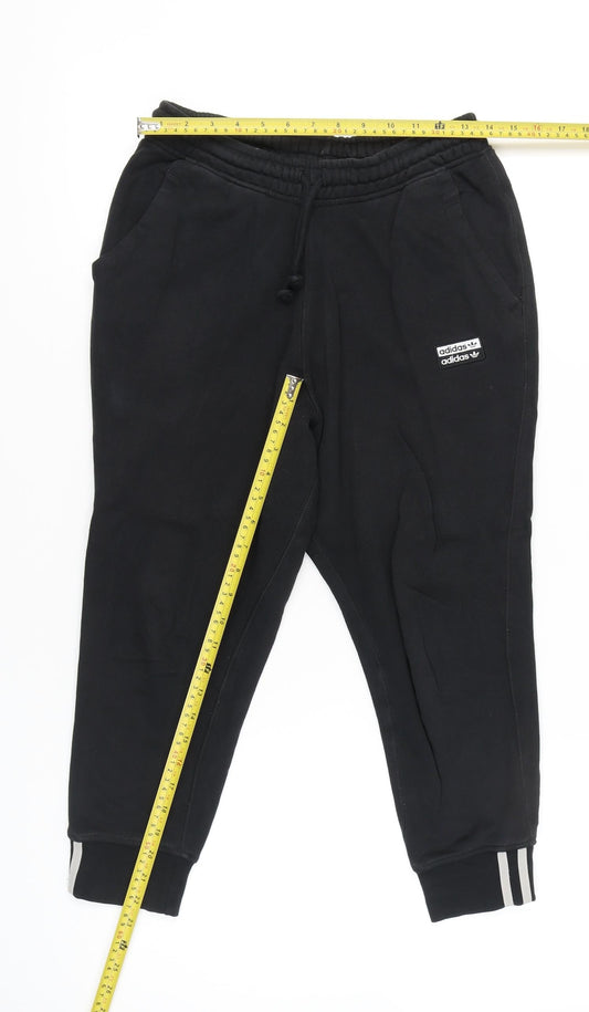 Adidas Womens Black Jogger Sweatpants Size 8 Cotton Blend Activewear