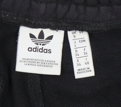Adidas Womens Black Jogger Sweatpants Size 8 Cotton Blend Activewear
