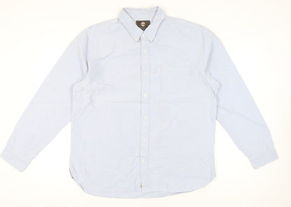 Timberland Men's Blue XL Regular Fit Button-Down Cotton Shirt