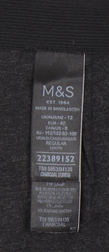 Womens UK Size 12 Marks and Spencer Regular Fit BusinessCasualWorkwear Grey Trou