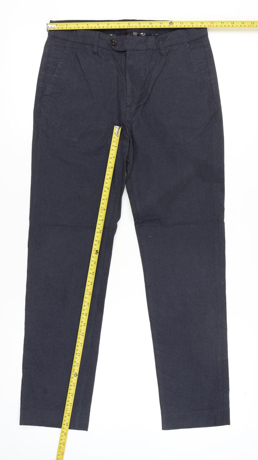 Ted Baker Men's Blue Chino Trousers Size 30R Slim Fit Cotton