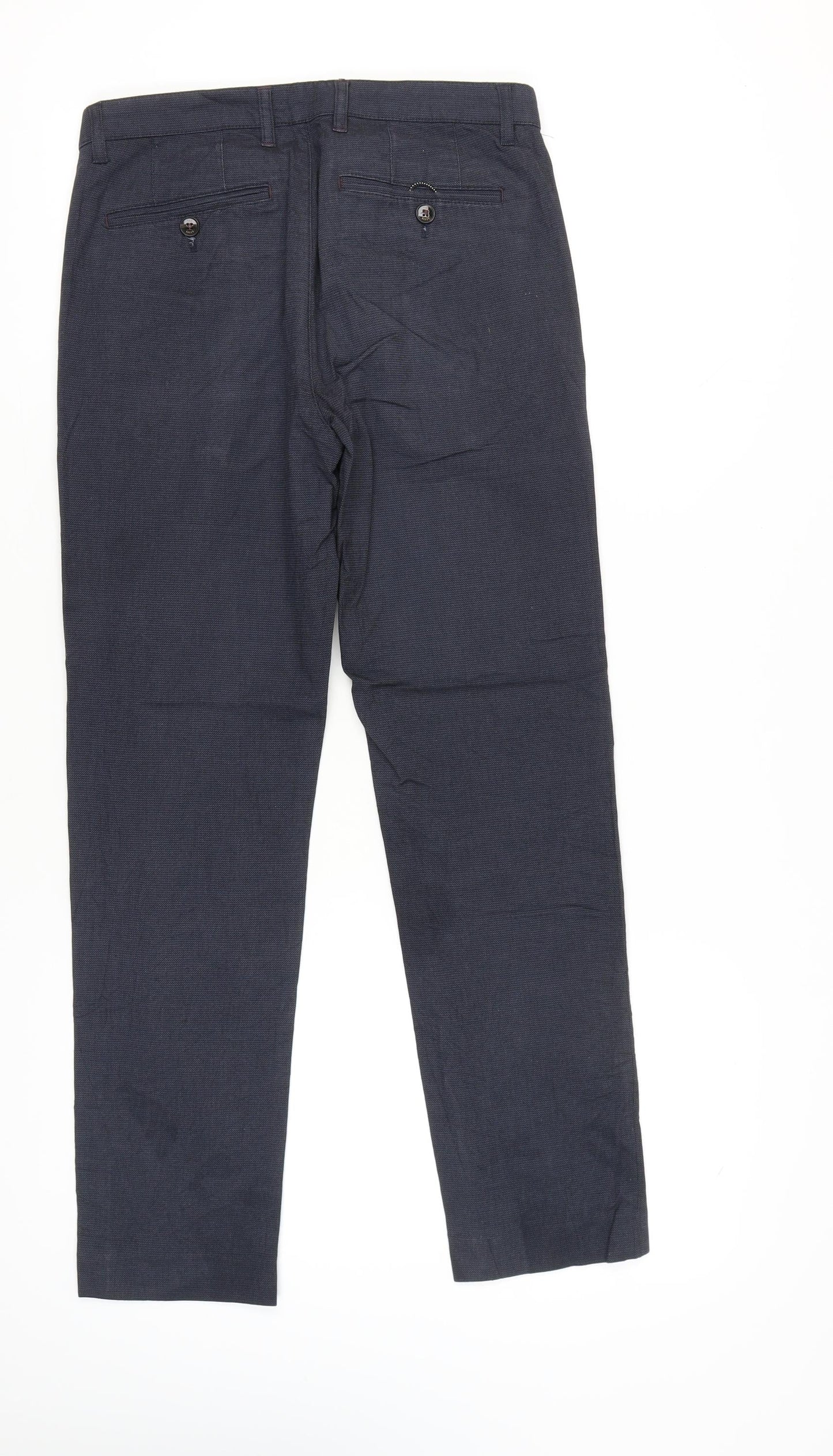 Ted Baker Men's Blue Chino Trousers Size 30R Slim Fit Cotton