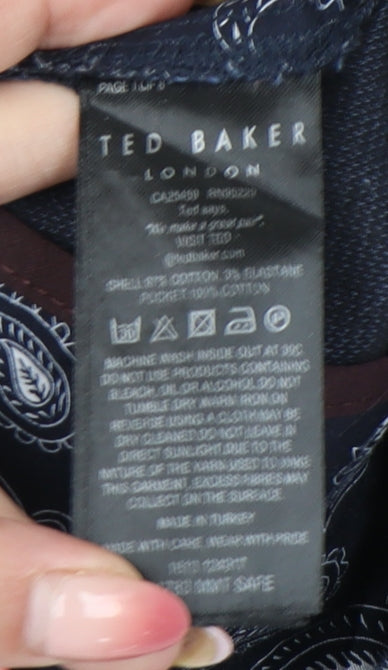 Ted Baker Men's Blue Chino Trousers Size 30R Slim Fit Cotton