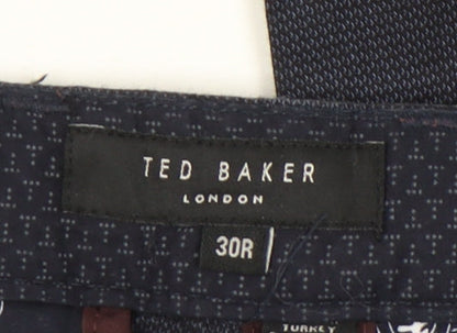 Ted Baker Men's Blue Chino Trousers Size 30R Slim Fit Cotton