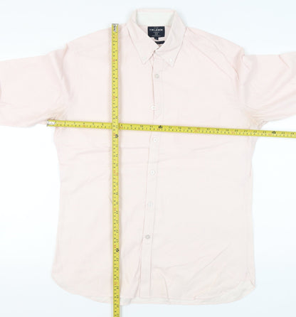 T.M. Lewin Men’s Pink Check Shirt M Button Down Collared Long Sleeve