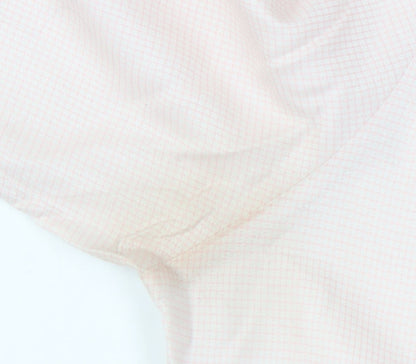 T.M. Lewin Men’s Pink Check Shirt M Button Down Collared Long Sleeve