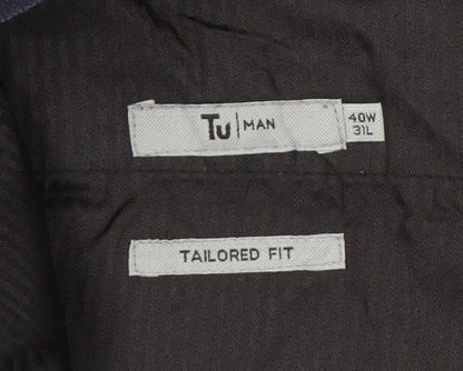 Tu Man Blue Tailored Fit Men’s Dress Trousers 40W 31L