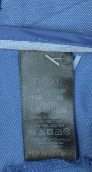 Next Womens Blue Wide Leg Trousers Size 10 Regular Viscose Blend