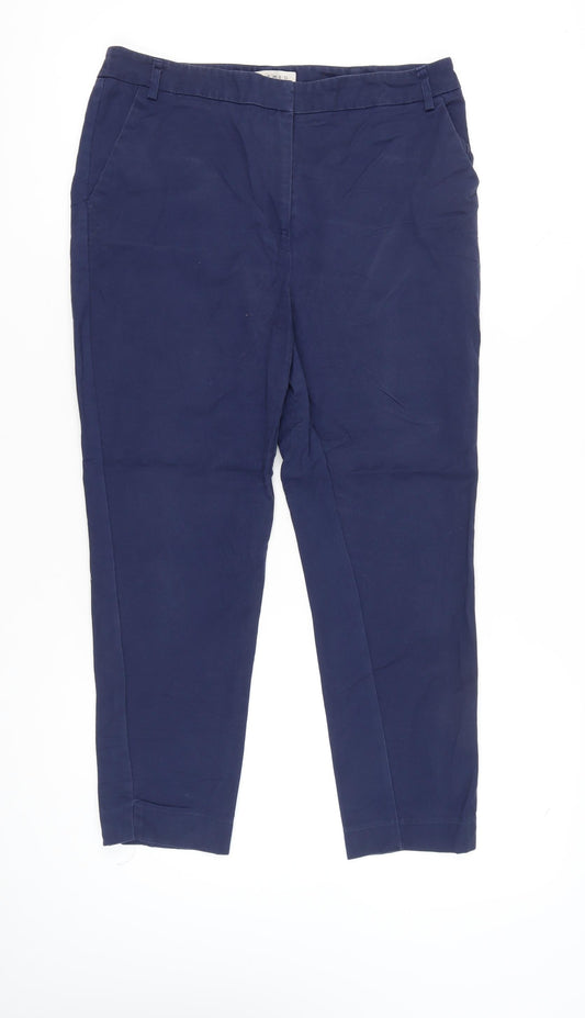 Nutmeg Women’s Blue Chino Trousers Size 14 Cotton Elastane