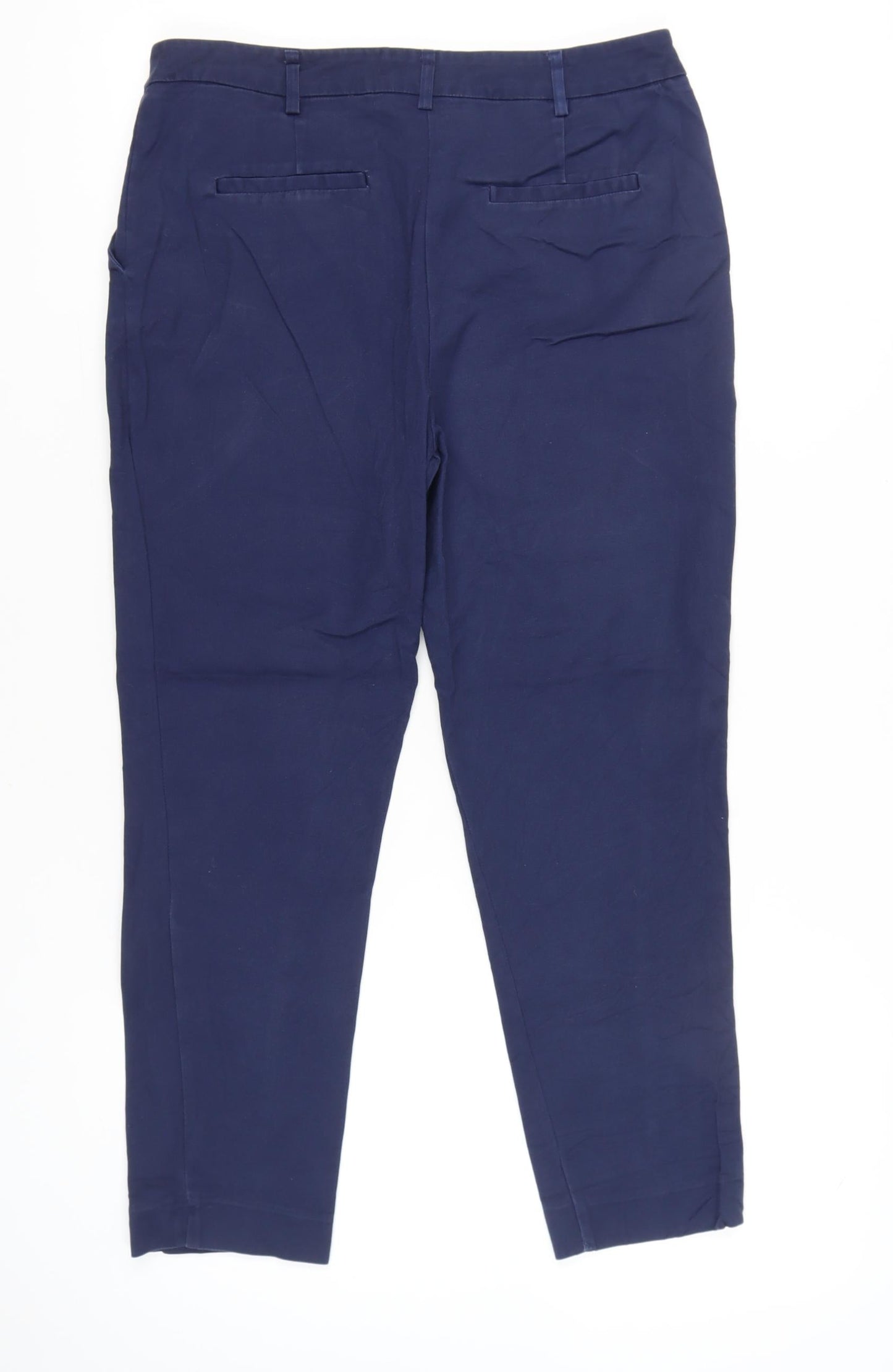 Nutmeg Women’s Blue Chino Trousers Size 14 Cotton Elastane