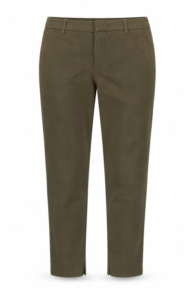 Womens UK Size 2 Zara Slim Fit Chino Green Trousers
