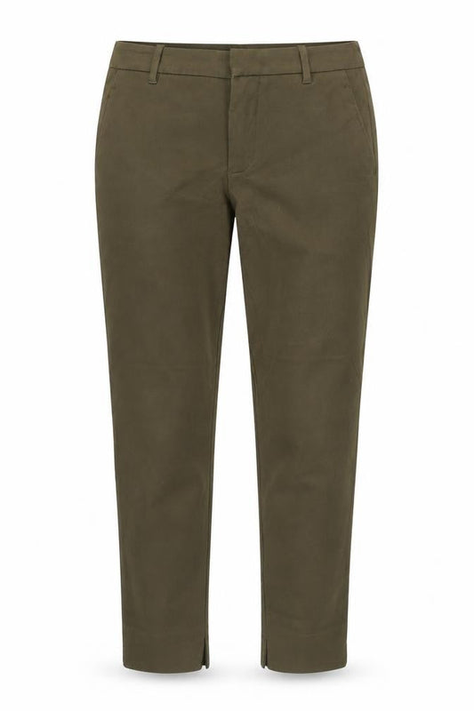 Womens UK Size 2 Zara Slim Fit Chino Green Trousers