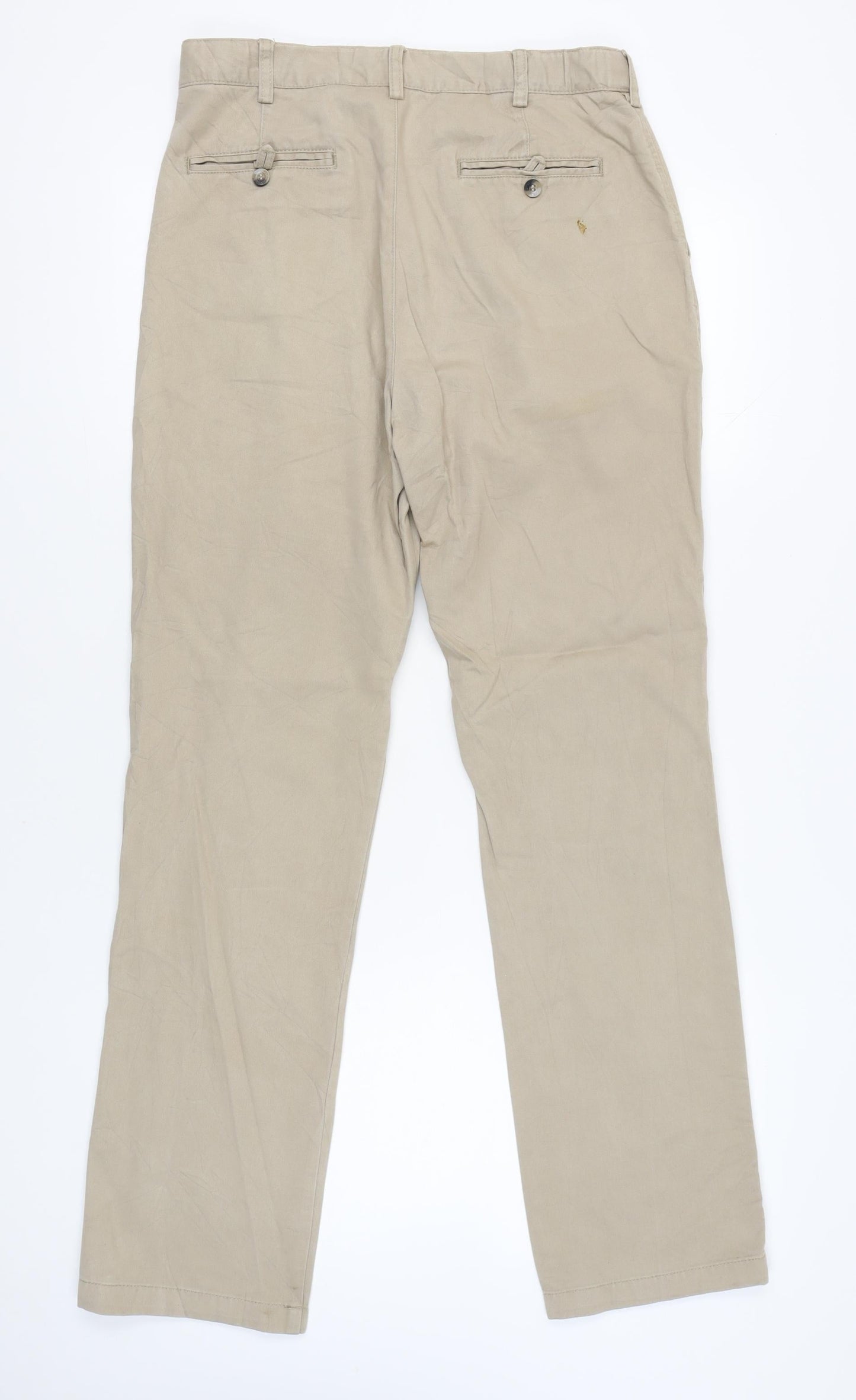 Mens UK Size 32 Cotton Traders Regular Fit Chino Beige Trousers