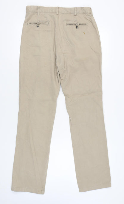 Mens UK Size 32 Cotton Traders Regular Fit Chino Beige Trousers