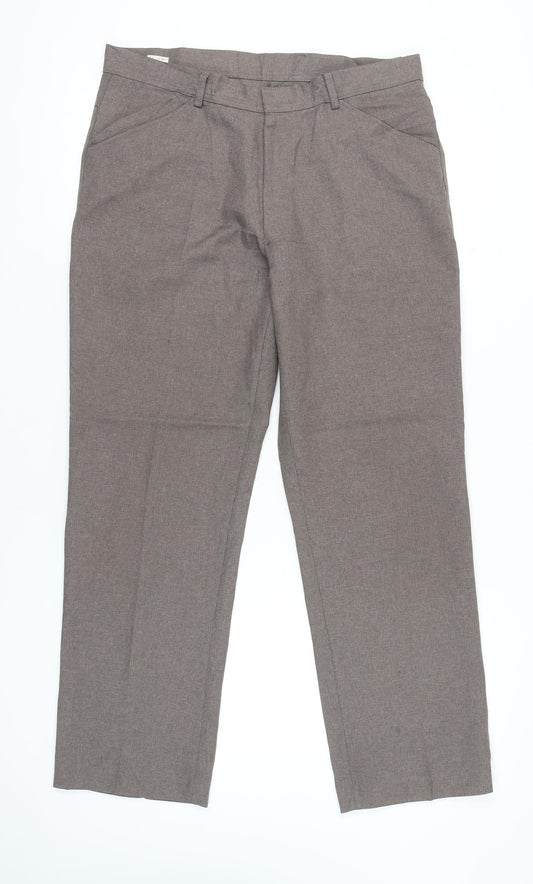 Farah Men’s Brown 36W 31L Dress Pants Polyester Straight Leg