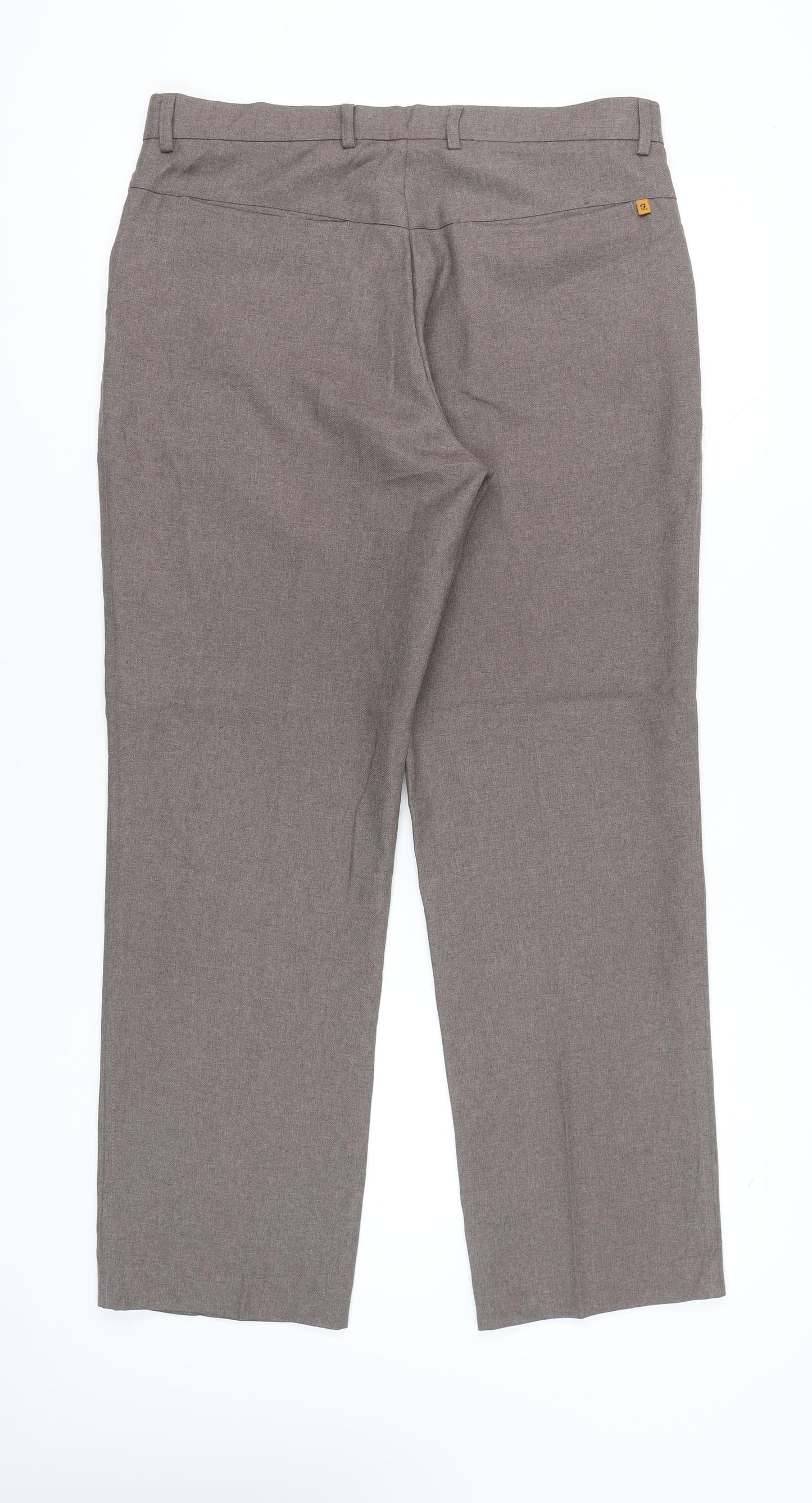 Farah Men’s Brown 36W 31L Dress Pants Polyester Straight Leg