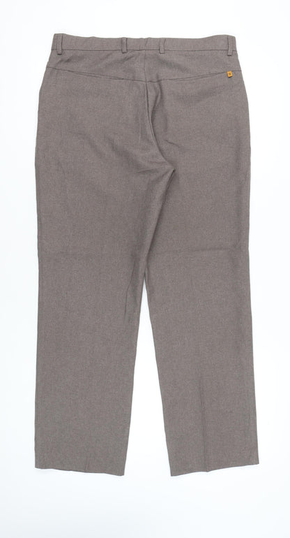 Farah Men’s Brown 36W 31L Dress Pants Polyester Straight Leg