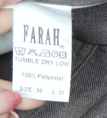 Farah Men’s Brown 36W 31L Dress Pants Polyester Straight Leg