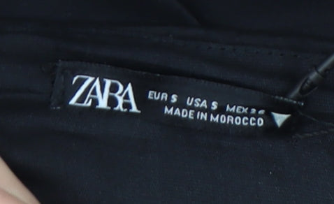 Zara Women Black Strapless Wide-Leg Jumpsuit Size S Cotton