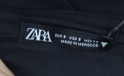 Zara Women Black Strapless Wide-Leg Jumpsuit Size S Cotton