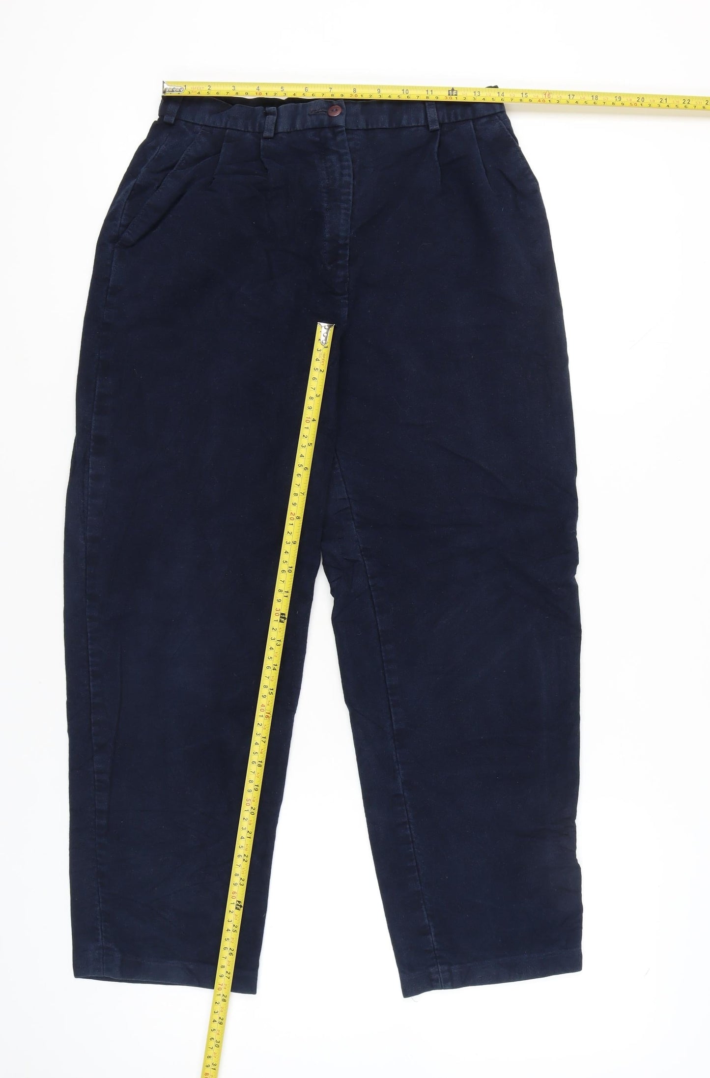 Womens UK Size 12 Country Collection Regular Fit Chino Blue Trousers