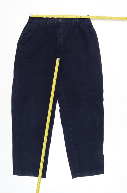 Womens UK Size 12 Country Collection Regular Fit Chino Blue Trousers