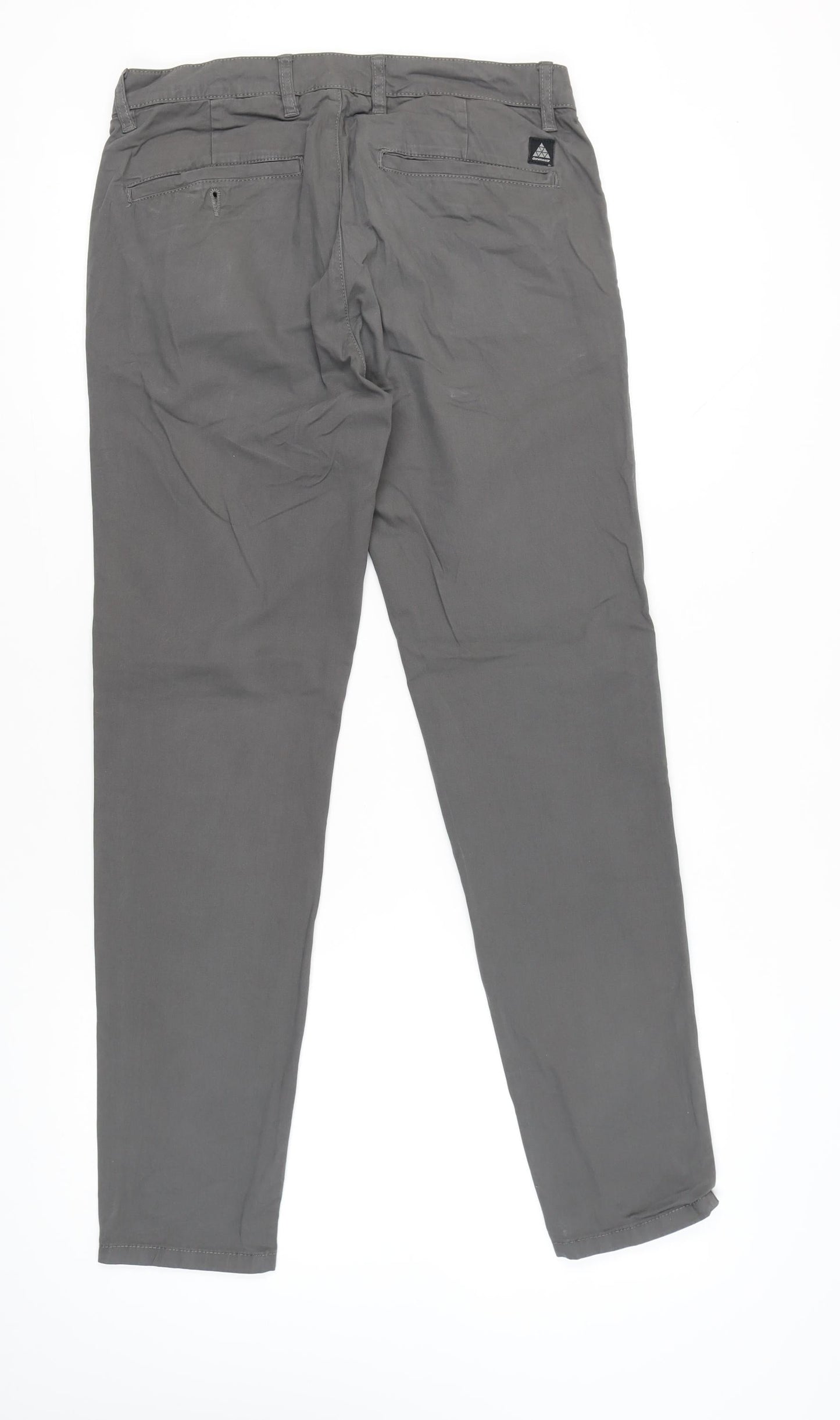 Zara Women Grey Chino Trousers Size 12 Straight Leg Casual
