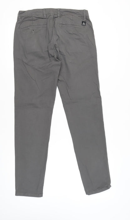 Zara Women Grey Chino Trousers Size 12 Straight Leg Casual