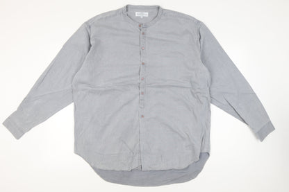 Marks and Spencer Men’s XL 44-46" Blue Cotton Long Sleeve Band Collar Shirt