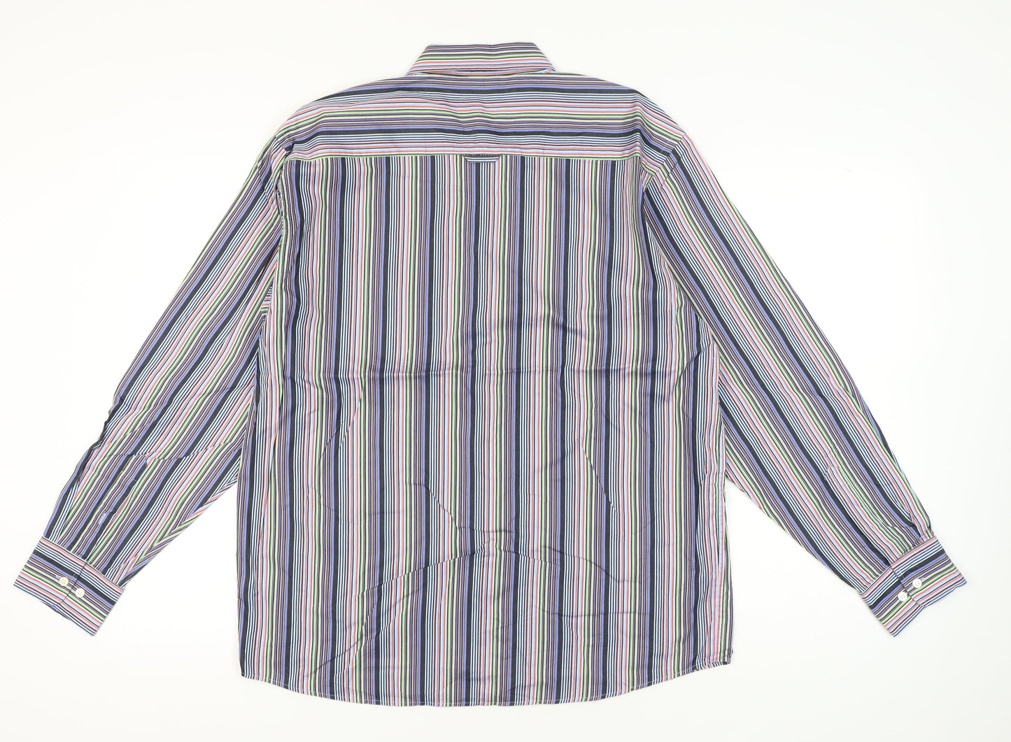 Daniel Hechter Men's Multicoloured Stripe Long Sleeve Button-Up Shirt L