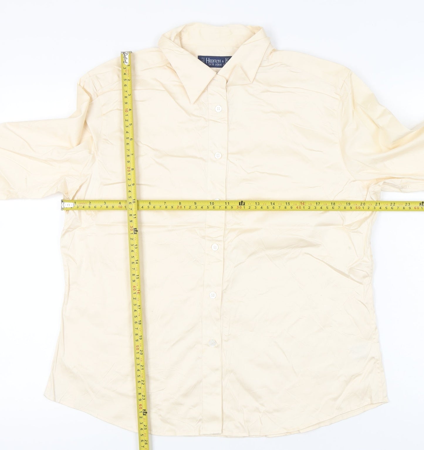 Womens UK Size 18 Hilditch & Key Beige Classic Button-Up