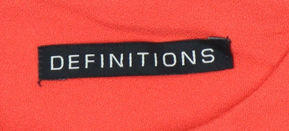 Definitions Women Red Shift Dress Size 12 Knee Length Long Sleeve