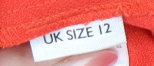 Definitions Women Red Shift Dress Size 12 Knee Length Long Sleeve