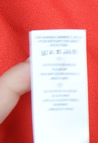 Definitions Women Red Shift Dress Size 12 Knee Length Long Sleeve