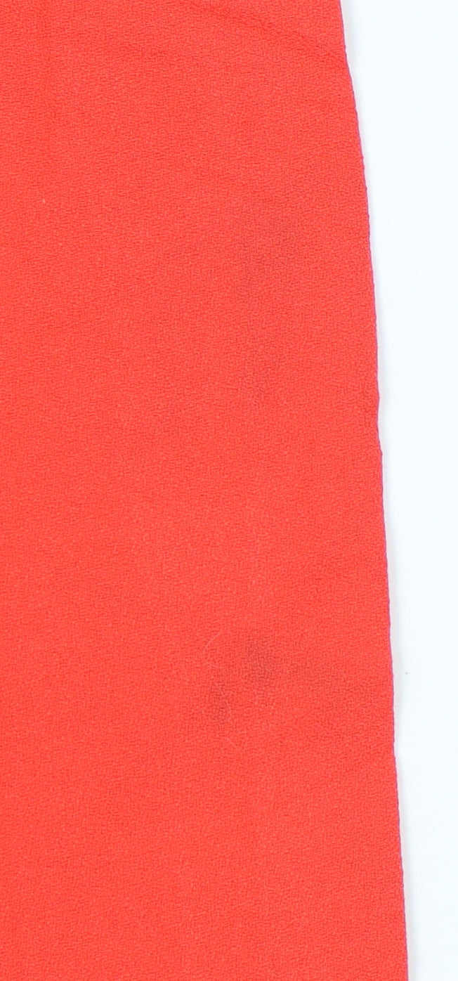 Definitions Women Red Shift Dress Size 12 Knee Length Long Sleeve