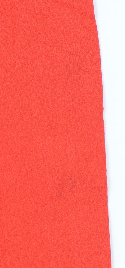 Definitions Women Red Shift Dress Size 12 Knee Length Long Sleeve