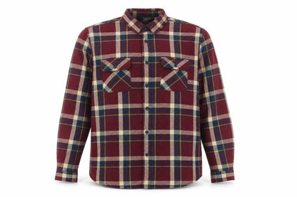 Shore Leave Men's Red Plaid Flannel Button-Up Shirt L Long Sleeve