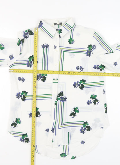 Womens UK Size 10 NEXT White Basic Button-Up