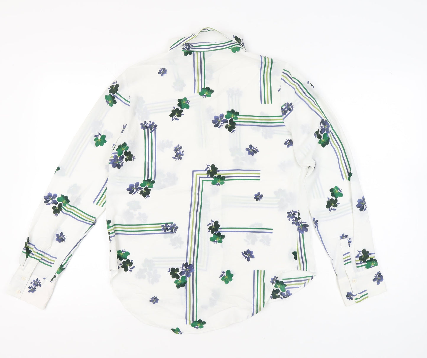 Womens UK Size 10 NEXT White Basic Button-Up