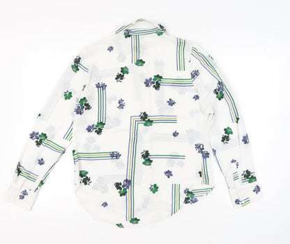 Womens UK Size 10 NEXT White Basic Button-Up