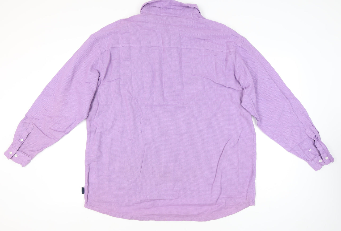 Cotton Traders Men’s Purple 2XL Long Sleeve Polo Shirt Casual Cotton