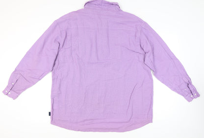 Cotton Traders Men’s Purple 2XL Long Sleeve Polo Shirt Casual Cotton