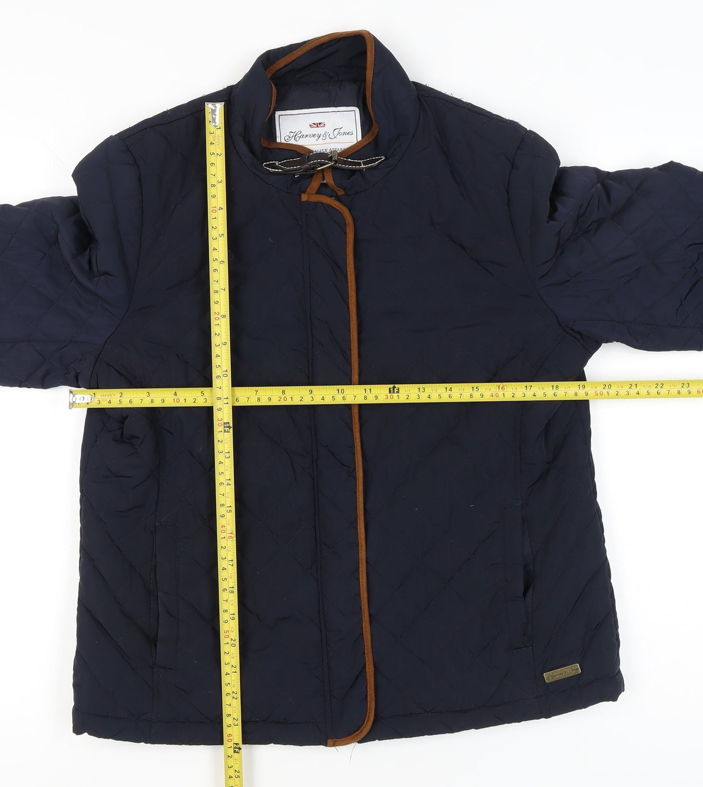 Womens UK Size 14 Harvey & Jones Blue Quilted Coat