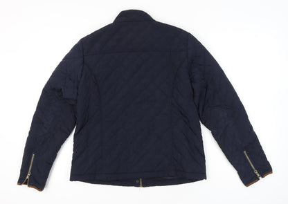 Womens UK Size 14 Harvey & Jones Blue Quilted Coat