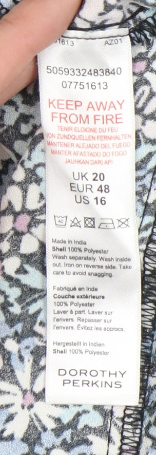 Dorothy Perkins Women’s Blue Floral Shift Dress UK 20