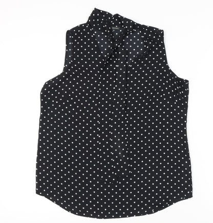 Womens UK Size M Adrianna Papell Black Tunic Blouse